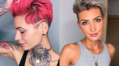 Pixie cut cortissimi con ciuffo e colorati